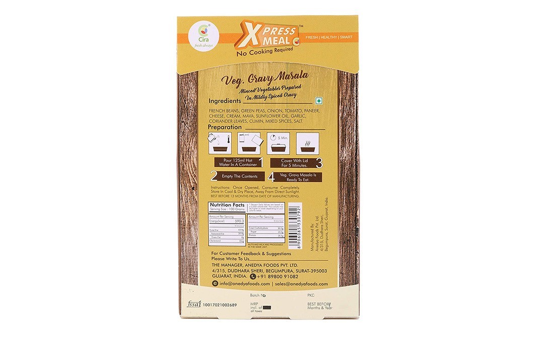 Cira Veg. Gravy Masala Indian Curry   Box  75 grams
